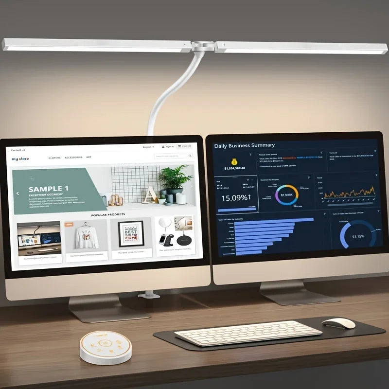 24W  LED Architect Desk Lamp with Clamp, Eye-Care Light, 5 Color Modes & Stepless Dimming