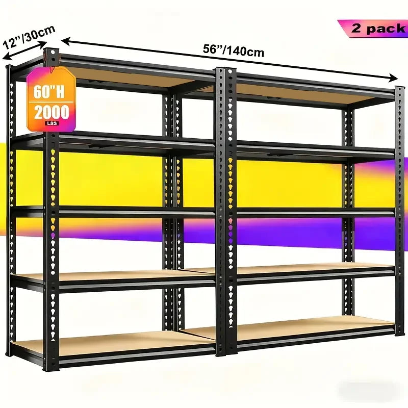 60/72 Inch two-piece set Heavy-duty Metal Storage Rack,