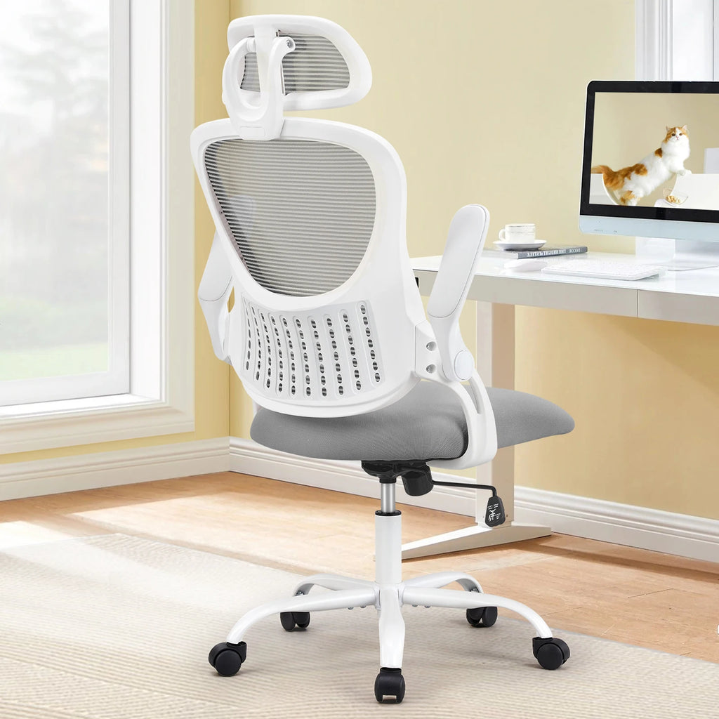 JHK Mesh Ergonomic   Desk Chair Flip-up Arms Adjustable Headrests Lumbar Support