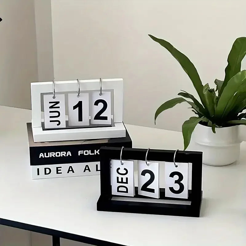 Wooden Calendar Ornament Modern Desk Accessories