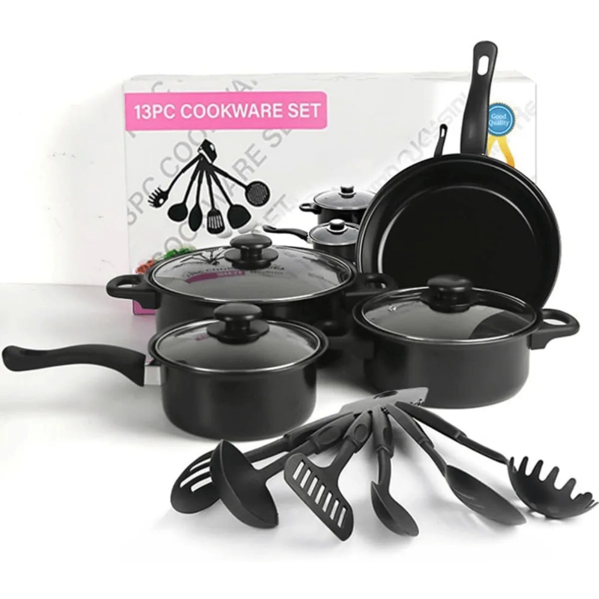 13PCS Non-Stick Pots and Pans Set  for Induction Cooker Low Oil Smoke