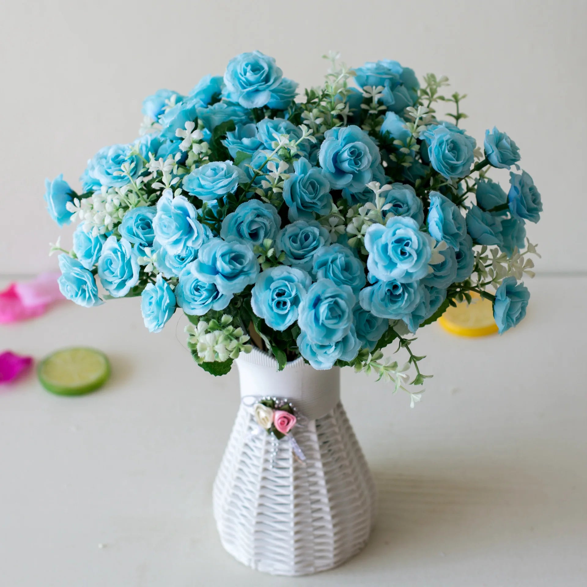 30cm 15Heads Artificial Mini Roses Flower Bouquet