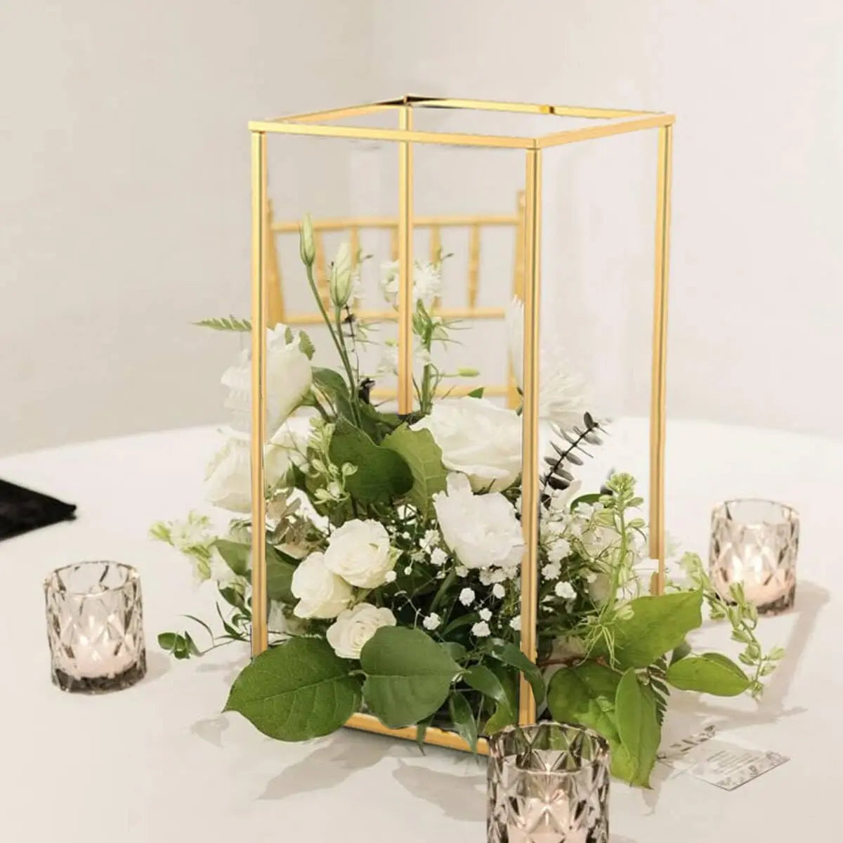 10pcs Gold Wedding Table Centerpiece  Metal Flower Vase (15.7inch)