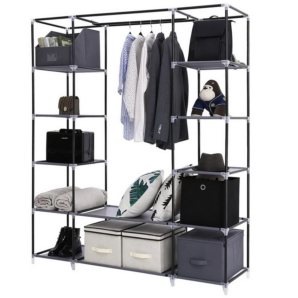 69" Portable Clothes Closet Wardrobe Storage Organizer with Non-Woven Fabric  Extra Strong and Durable