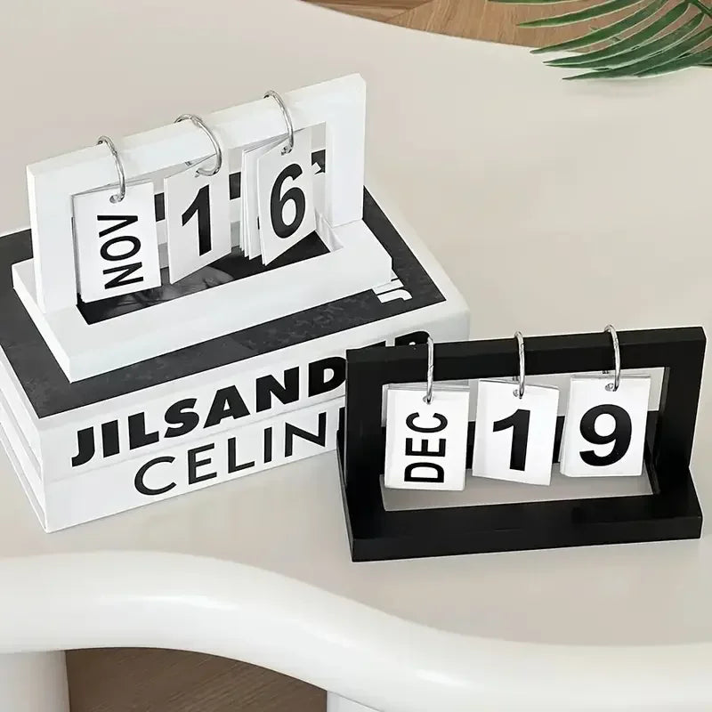 Wooden Calendar Ornament Modern Desk Accessories