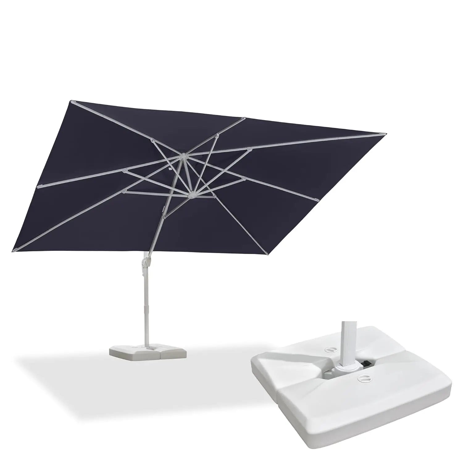 10' × 13' Patio Umbrella With Base Square  Offset Windproof with 360°,