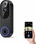 Wireless 2.4G Wi-Fi Video Doorbell Camera with Two-Way Audio, AI Motion Detection, Night Vision, Cloud Storage,