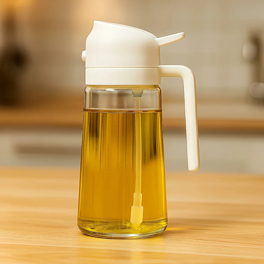 4-Pack Glass Oil Spray Bottles –Drip-Proof,