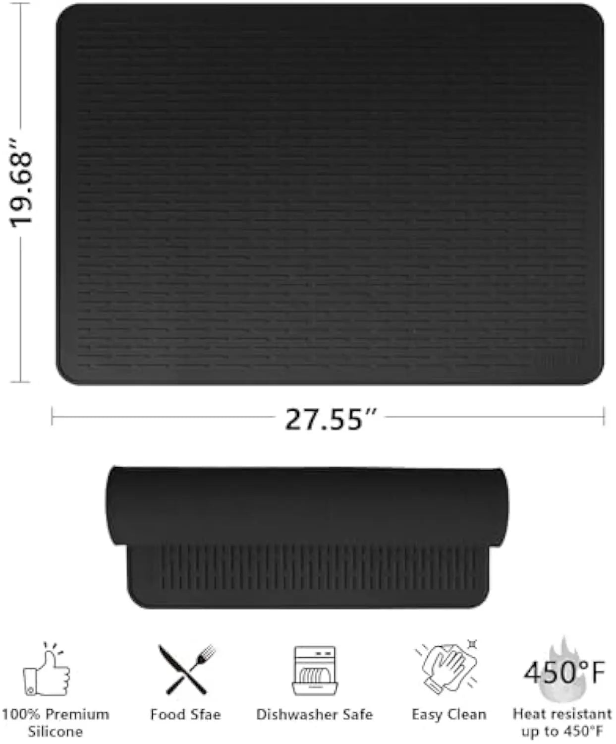 Silicone Stove Top Cover Mat, Heat Resistant Electric Glass Cooktop Protector,