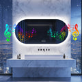 Oval LED Bathroom Mirror with Lights, Anti-Fog, Bluetooth Speaker, 3 Colors Temperature Dimmable Lighted  Waterproof