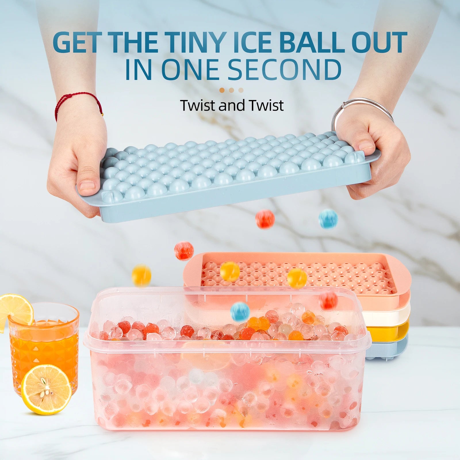 Mini Round Ball Ice Cube Tray 104 Holes