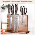 Magnetic wooden Knife Block Double-Sided  kitchen counter Knife Holder  & storage Rack