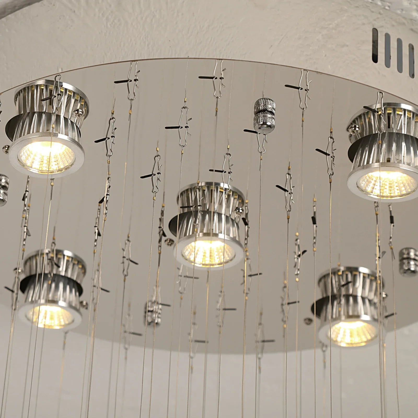 Crystal Droplight Led Pendant Light Loft Stairs Chandelier Hanging Ceiling Lamp