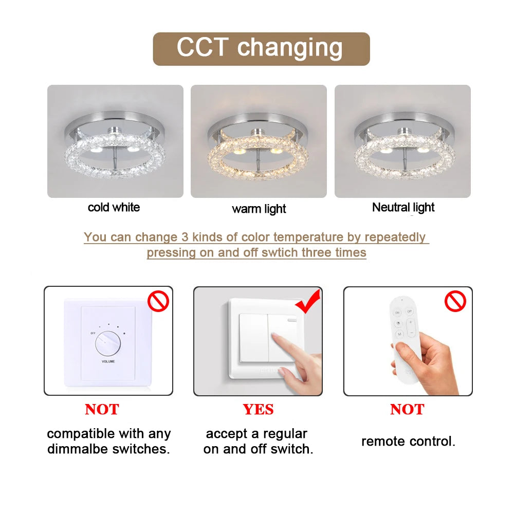 Chandelier Ceiling Lamp   Crystal Led  Pendant Light RC Dimmable Luminaire