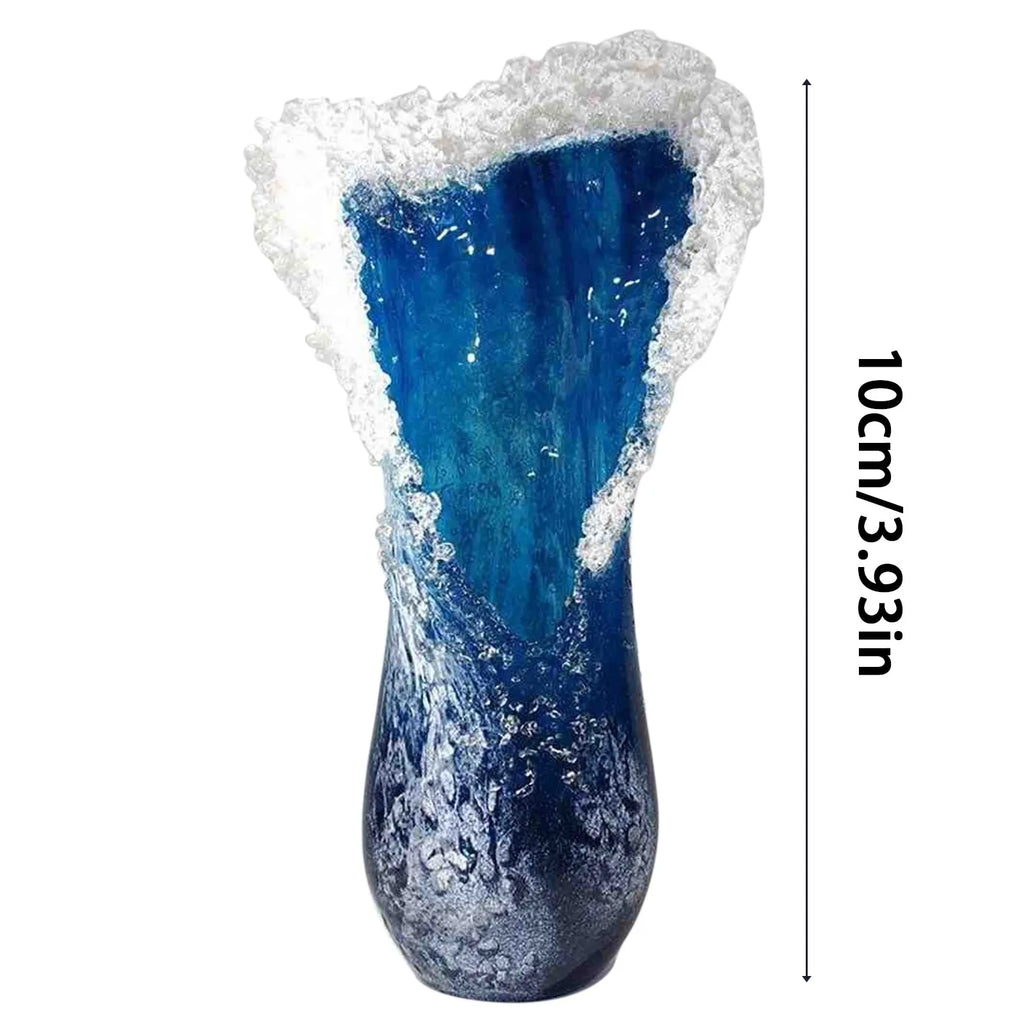 Sea Wave Resin Blue Vase,