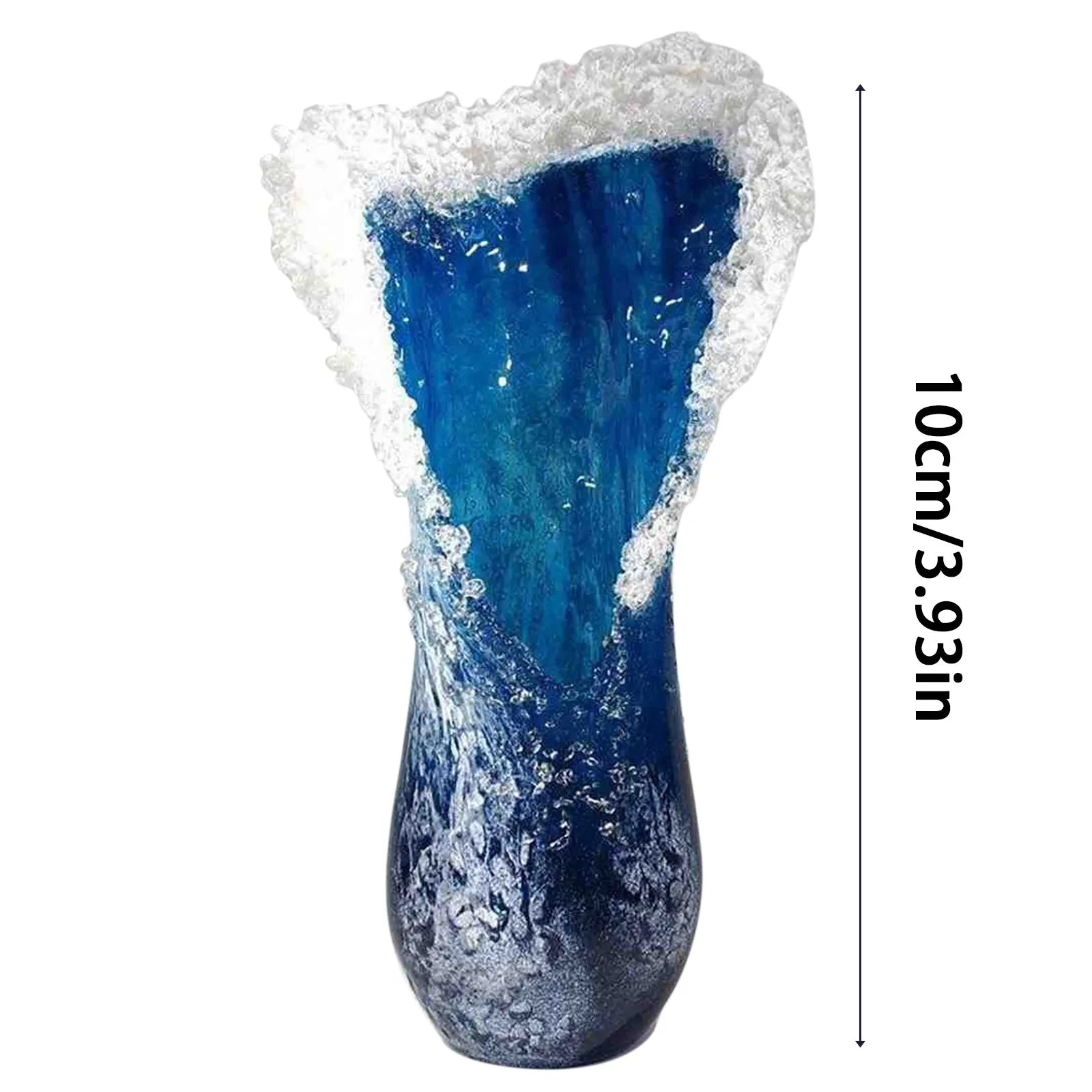 Sea Wave Resin Blue Vase,