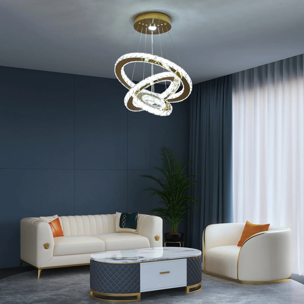 French luxury crystal chandeliers  Led ceiling lamp pendant