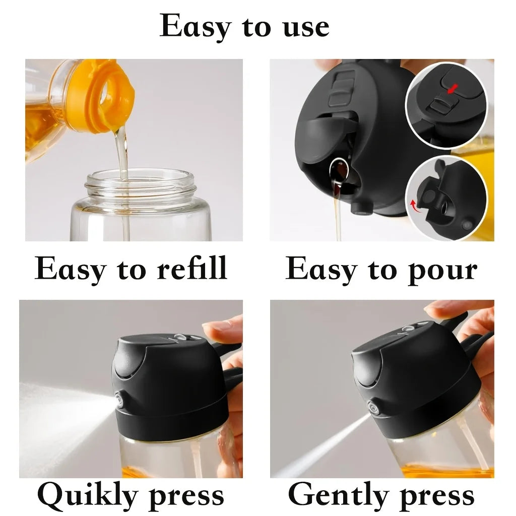 4-Pack Glass Oil Spray Bottles –Drip-Proof,