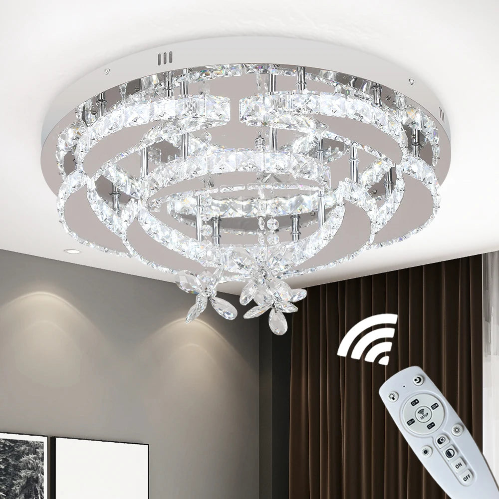 Chandelier Ceiling Lamp   Crystal Led  Pendant Light RC Dimmable Luminaire