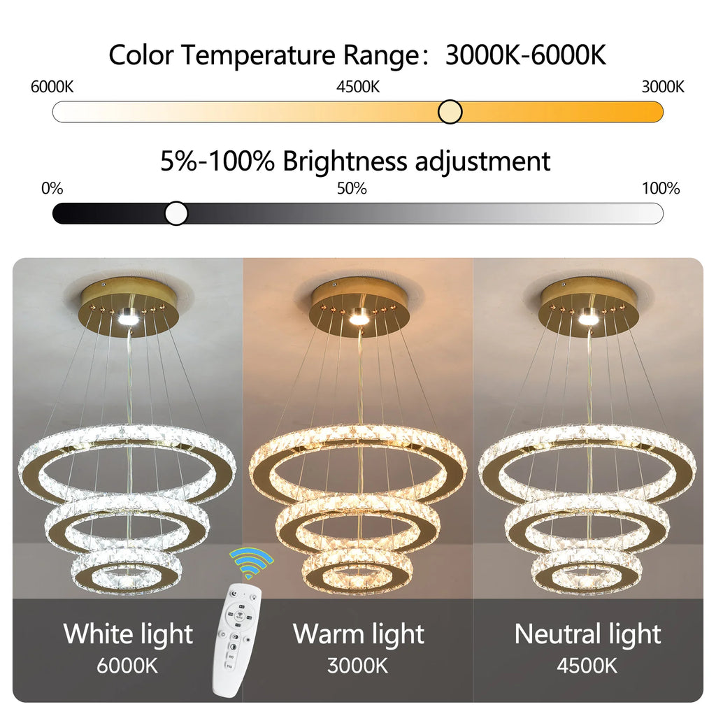 French luxury crystal chandeliers  Led ceiling lamp pendant