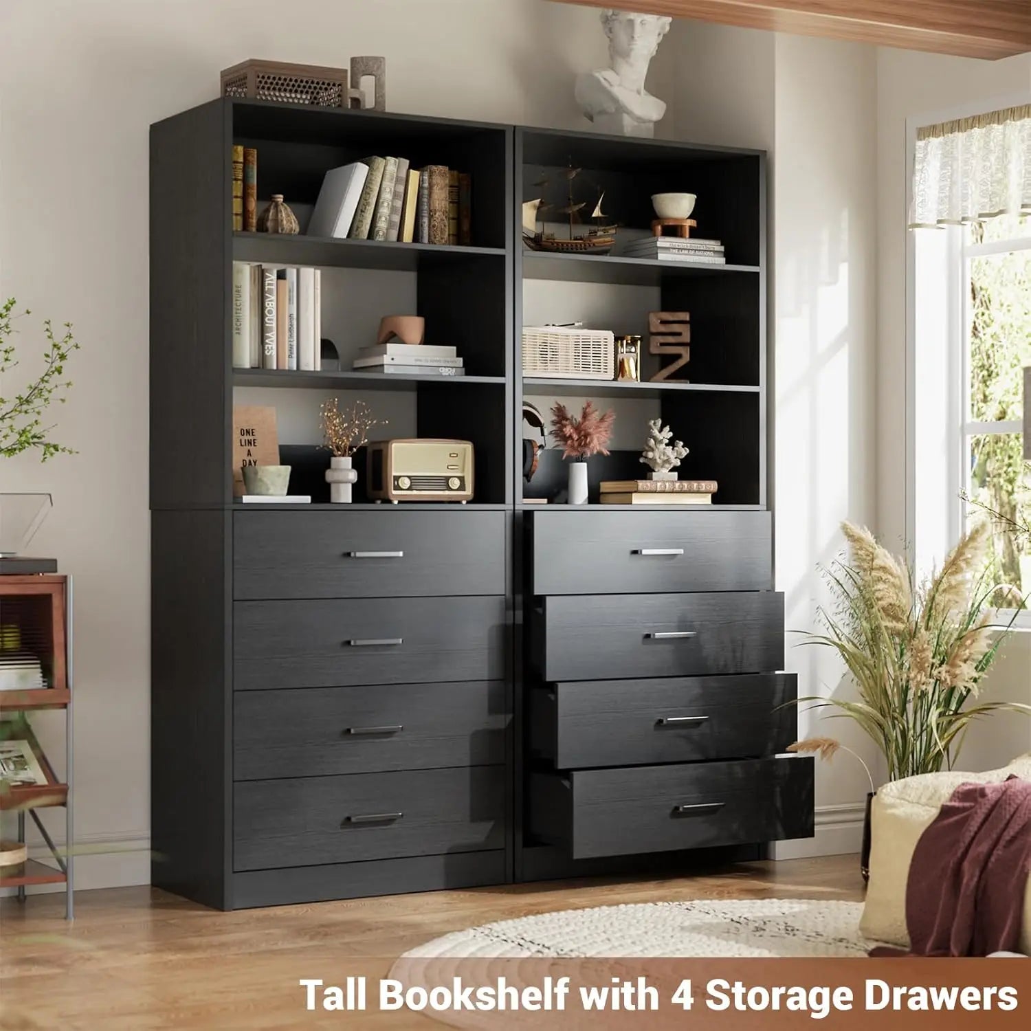 Closet Drawers Organizer, 21.3" Wood  with 4 Drawers,