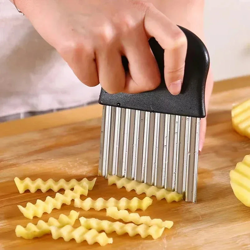 Stainless Steel Wave Potato Knife  , French Fry & Vegetable Cutter