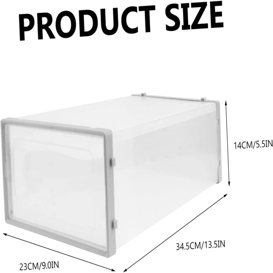 12-Pack Clear Stackable Shoe Storage Boxes, Foldable Closet Organizer