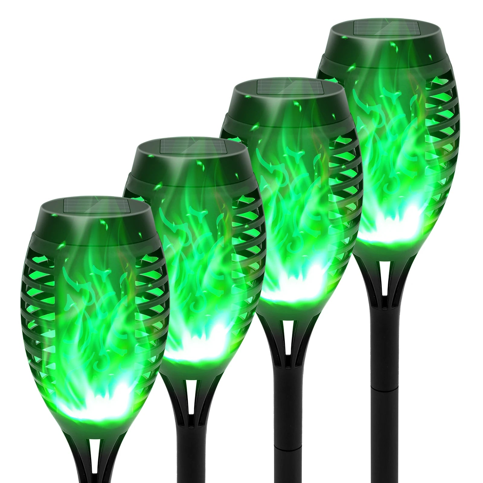 4/6/8/12Pcs Solar LED Flame Torch Light Flickering  Powered For Lawn, Path, Yard & Patio
