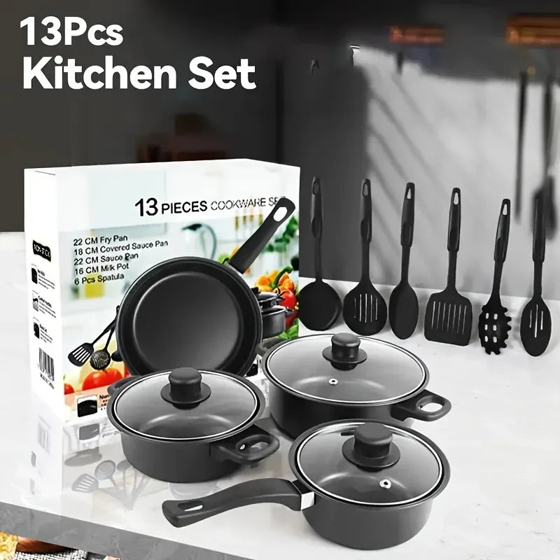 13-Piece Nonstick Induction Set with Utensils