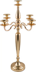 4Pcs 5 Arm Gold Candelabra  Metal Candlestick Holder(28 Inch Tall)