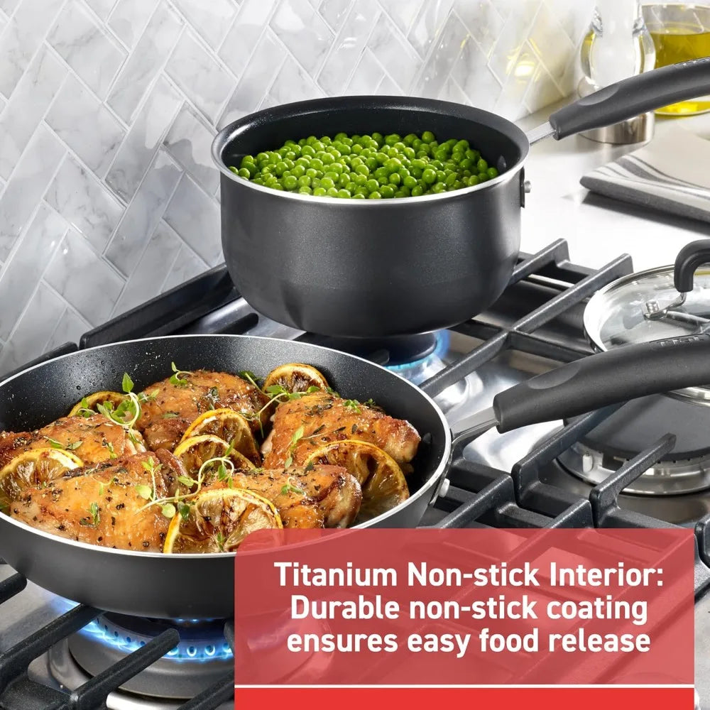 12-Piece Nonstick Cookware Set, Oven & Broiler Safe 360F, with Fry Pan