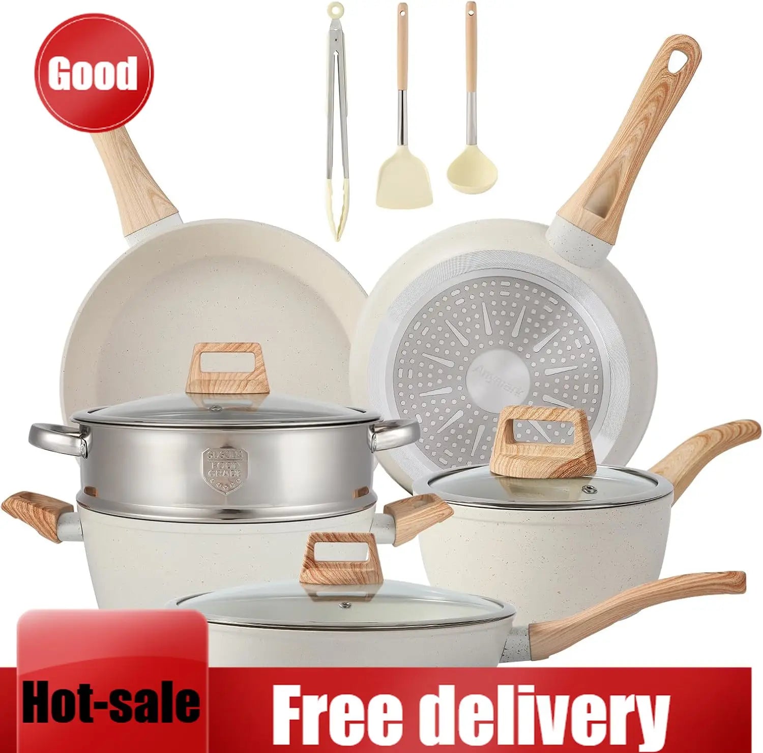 16PCS Pots and Pans Set Non Stick Cookware