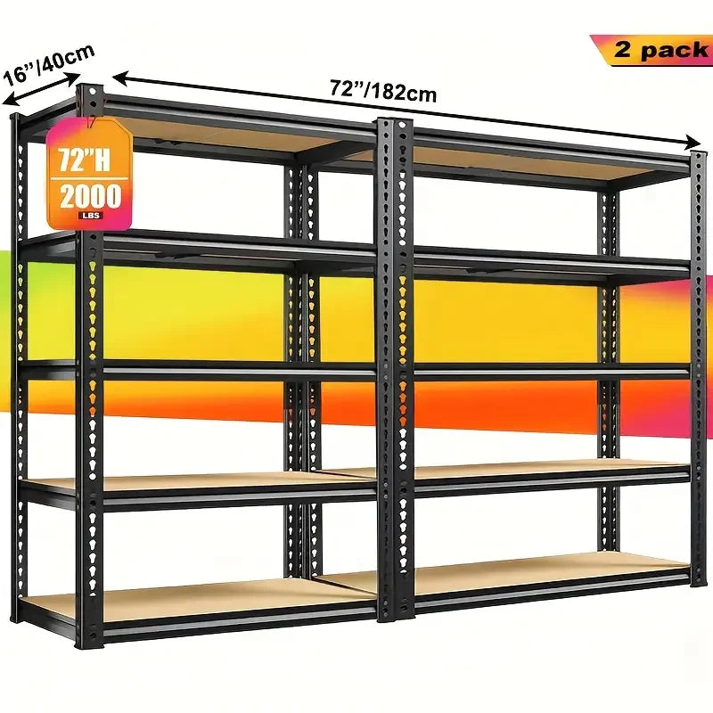 60/72 Inch two-piece set Heavy-duty Metal Storage Rack,