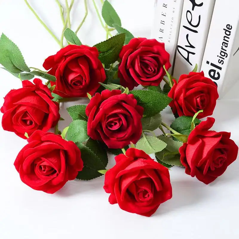 1/5/10/20pcs Artificial  Realistic Fake Rose Flowers