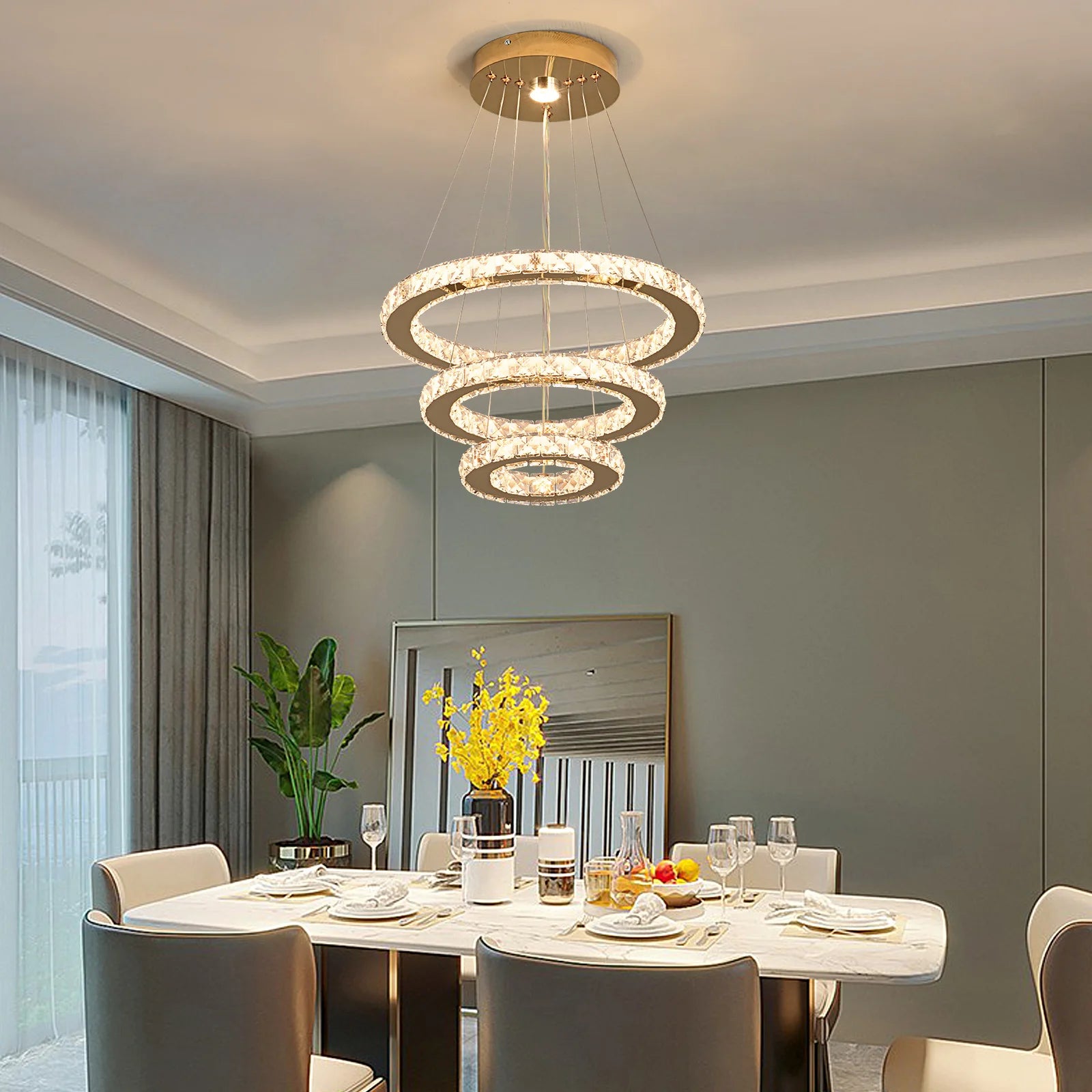 French luxury crystal chandeliers  Led ceiling lamp pendant