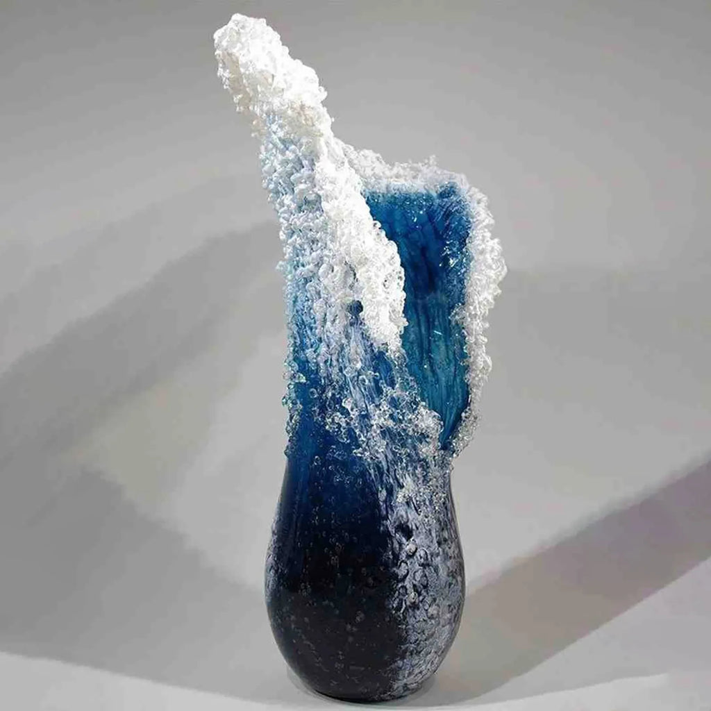 Sea Wave Resin Blue Vase,