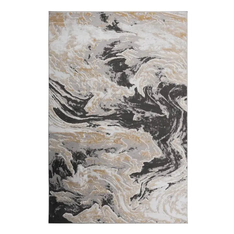 6x9 Grey Abstract Area Rug  - Non-Shedding , Stain Resistant