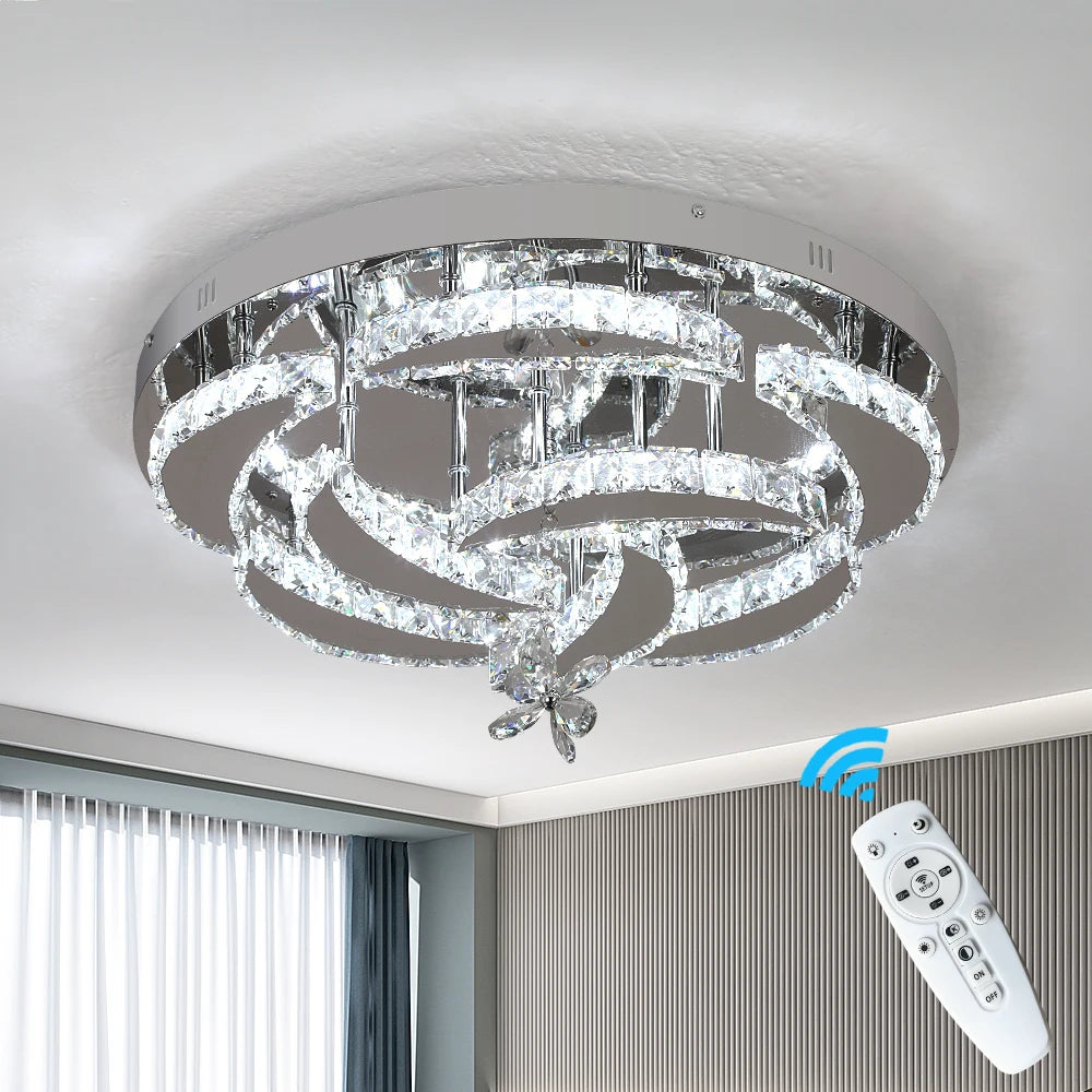 Chandelier Ceiling Lamp   Crystal Led  Pendant Light RC Dimmable Luminaire