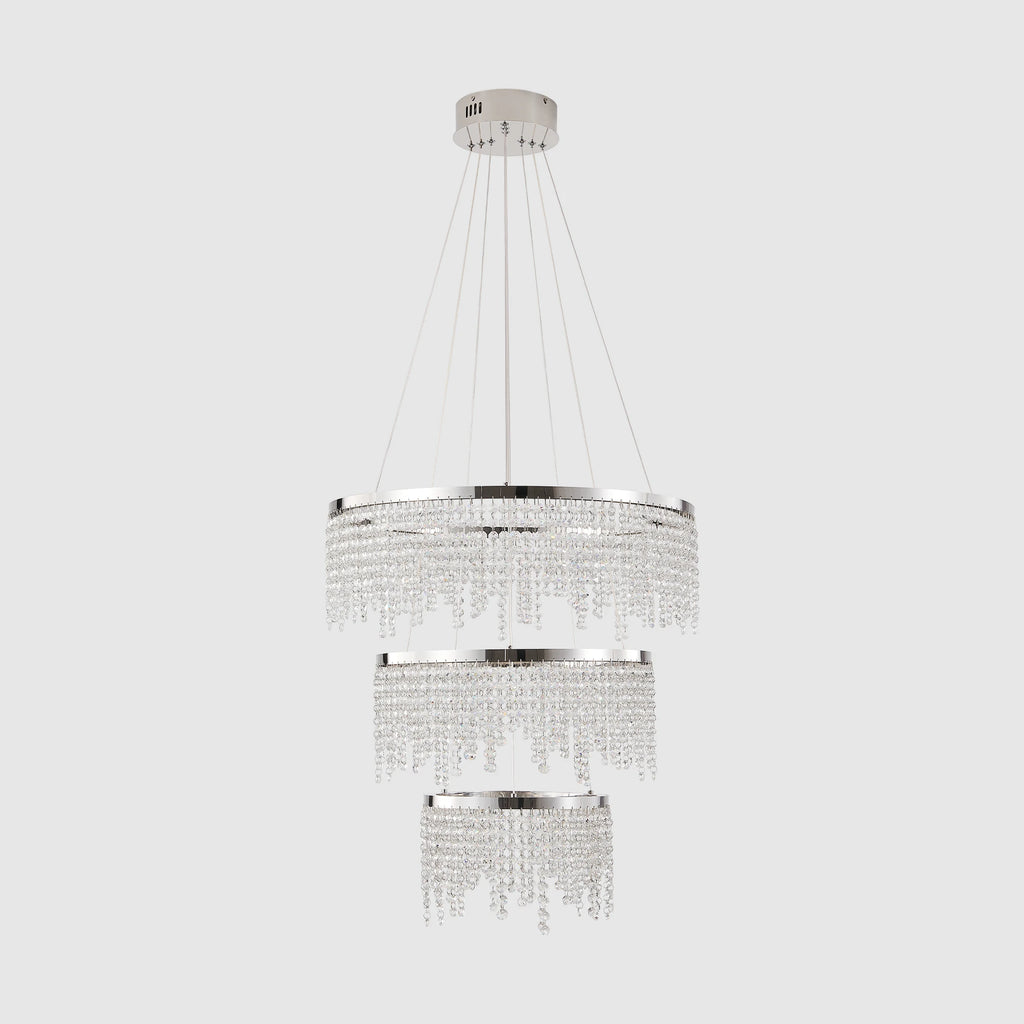 23.6-inch Crystal Chandelier, Dimmable Led Ceiling Lamp, Adjustable Color Temperature & HeightAdjustable Color Temperature & Height