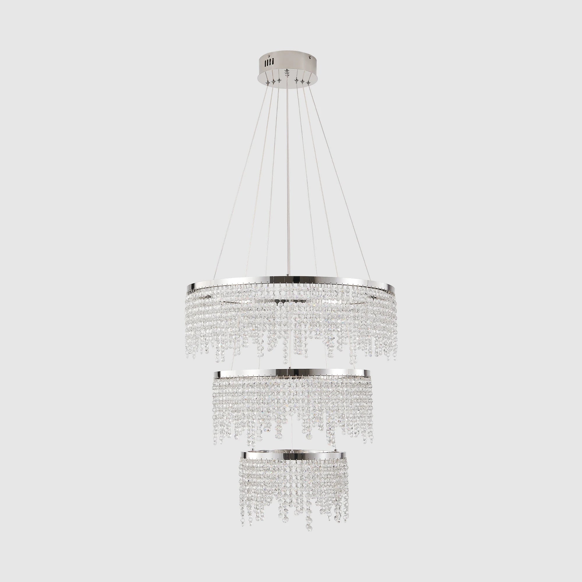 23.6-inch Crystal Chandelier, Dimmable Led Ceiling Lamp, Adjustable Color Temperature & HeightAdjustable Color Temperature & Height