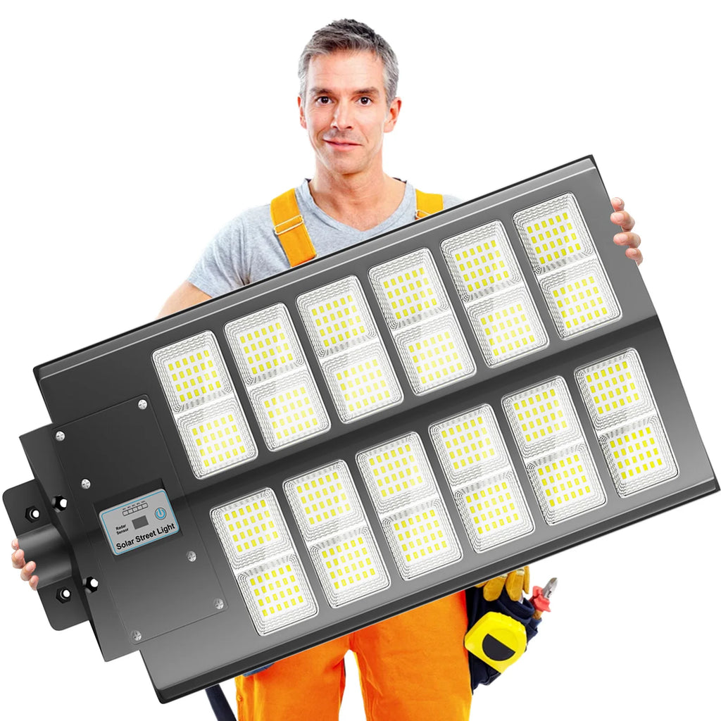 6000-watt waterproof solar street lights. with Dusk-to-Dawn auto on & off Motion Sensor