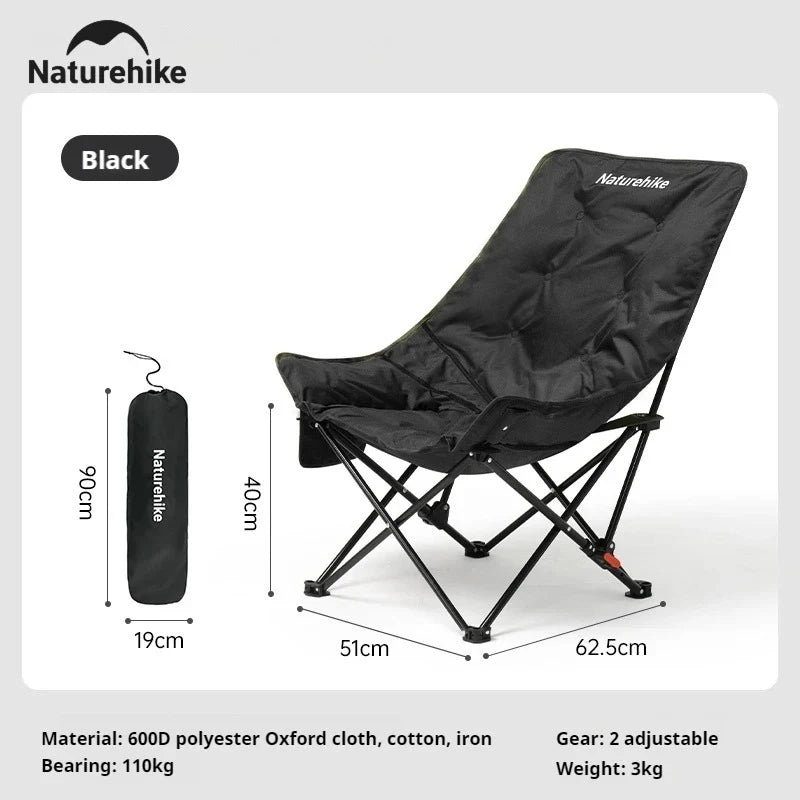 Recliner Outdoor Folding High Back Moon Chair Adjustable 2-Position  Portable