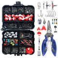 263pcs Fishing Accessories Kit with Tackle Box, Pliers ,Jig Hooks, Sinker Weights, Swivels & Snaps