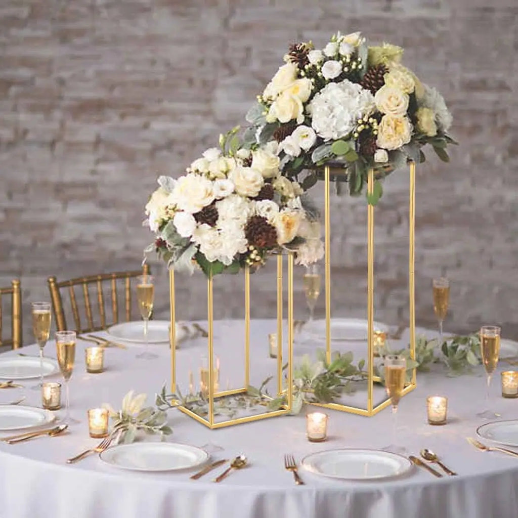 10pcs Gold Wedding Table Centerpiece  Metal Flower Vase (15.7inch)