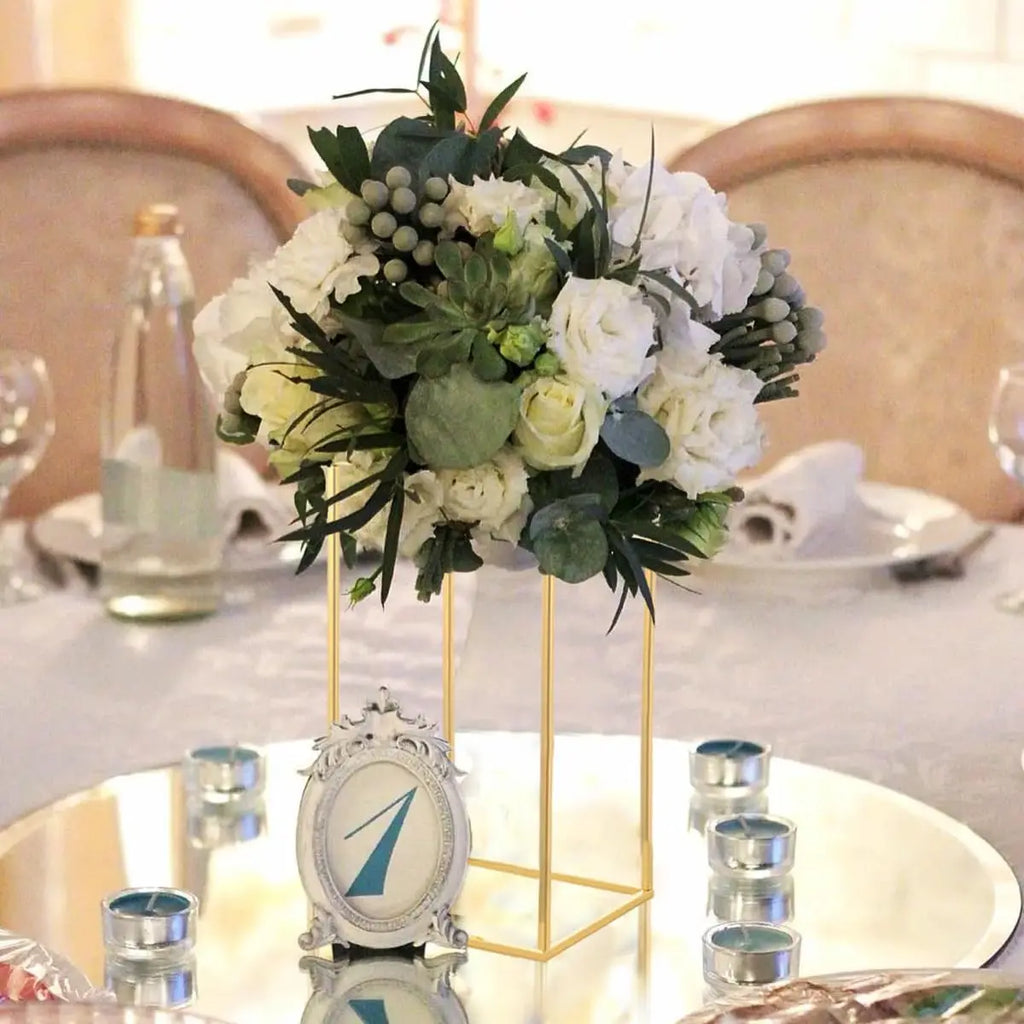 10pcs Gold Wedding Table Centerpiece  Metal Flower Vase (15.7inch)