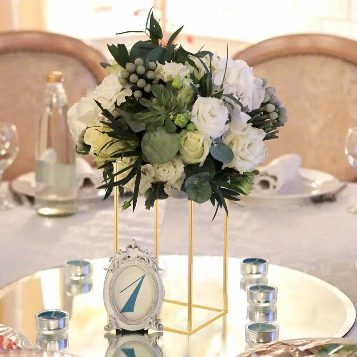 10pcs Gold Wedding Table Centerpiece  Metal Flower Vase (15.7inch)