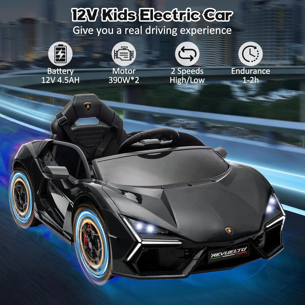 3-8 Years Ride On  Electric Car with Bluetooth, USB Music, Remote Control, & Headlights