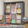 71" Portable Closet Wardrobe Clothes Rack  Organizer with Shelf
