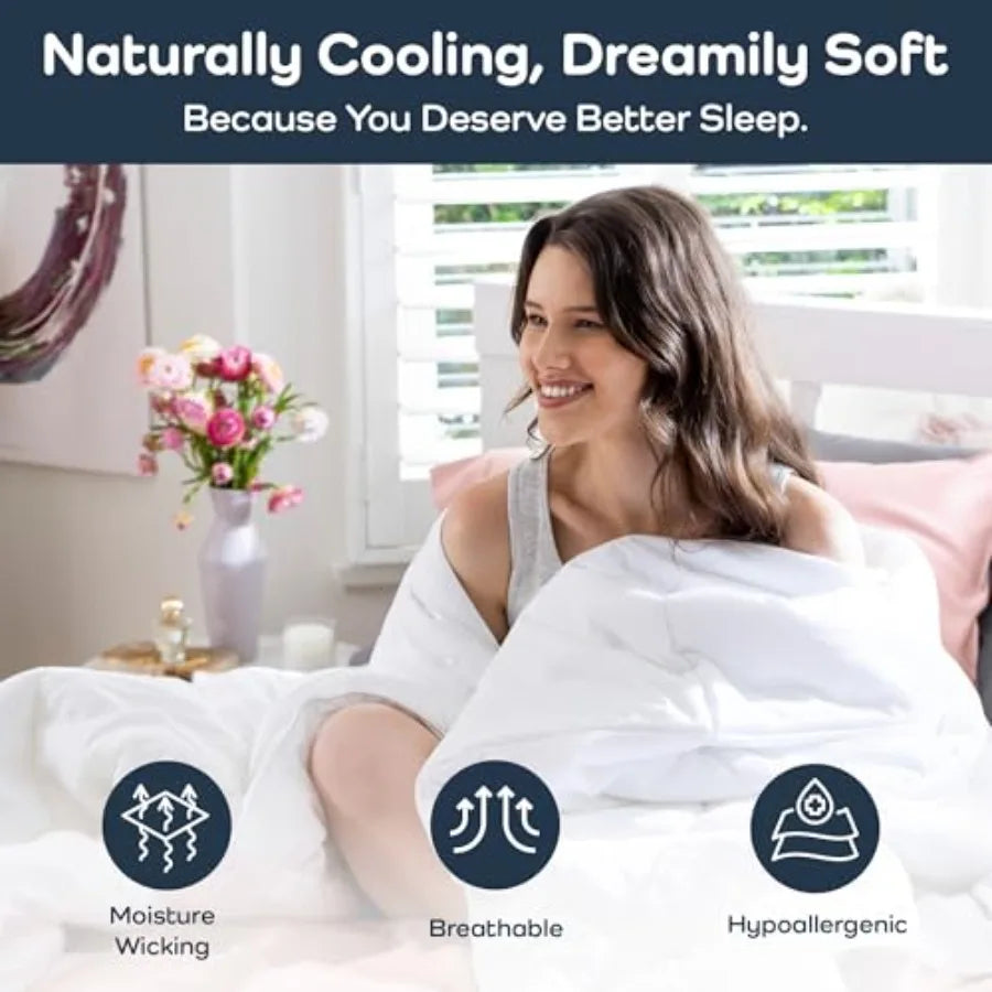 Bamboo Duvet Insert-Cooling Hypoallergenic Comforter for all Seasons