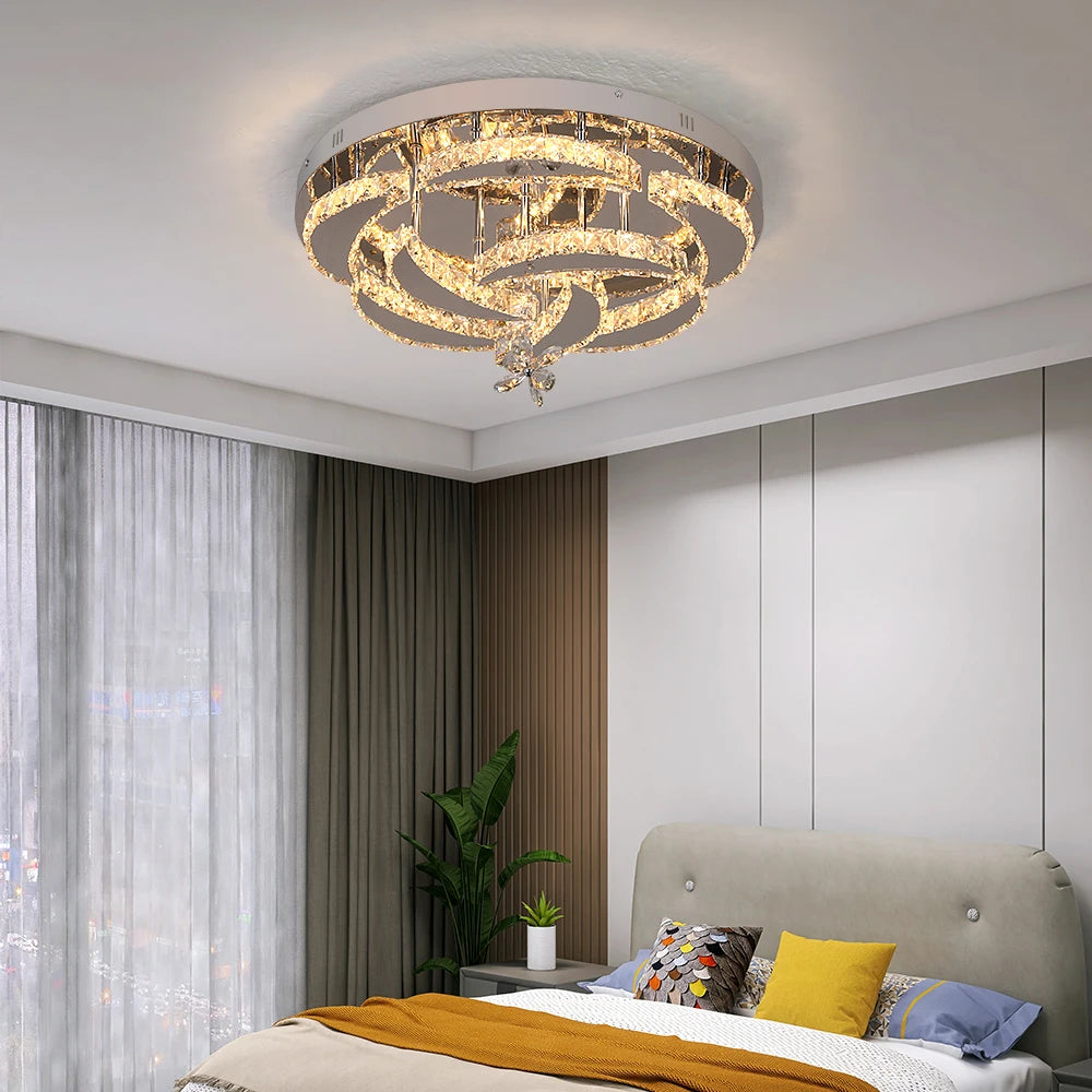 Chandelier Ceiling Lamp   Crystal Led  Pendant Light RC Dimmable Luminaire